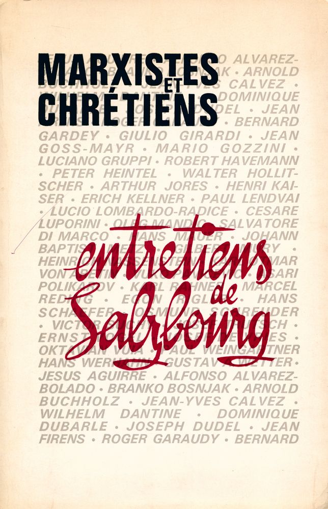 『MARXISTES ET CHRÉTIENS : entretiens de Salzbourg』 1