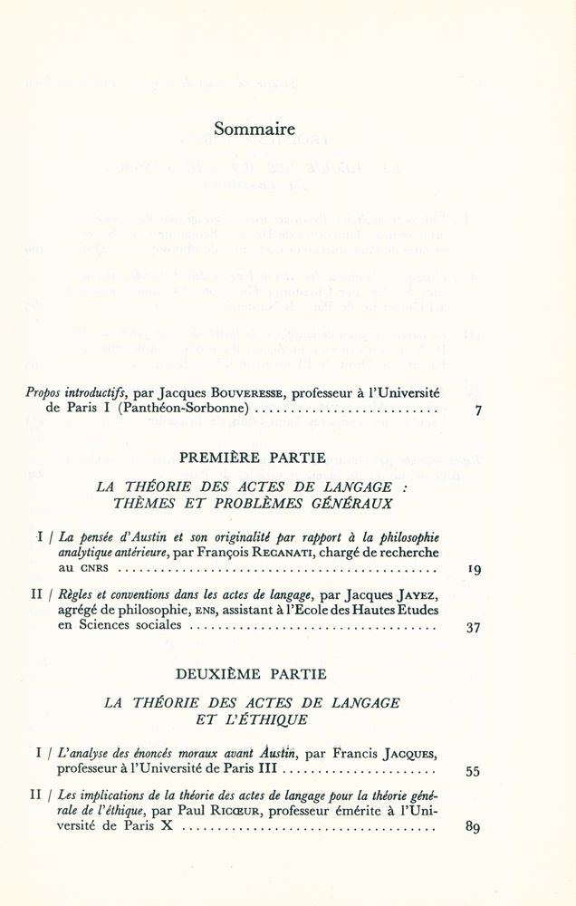 『Théorie des Actes de Langage, Ethique et Droit』 2