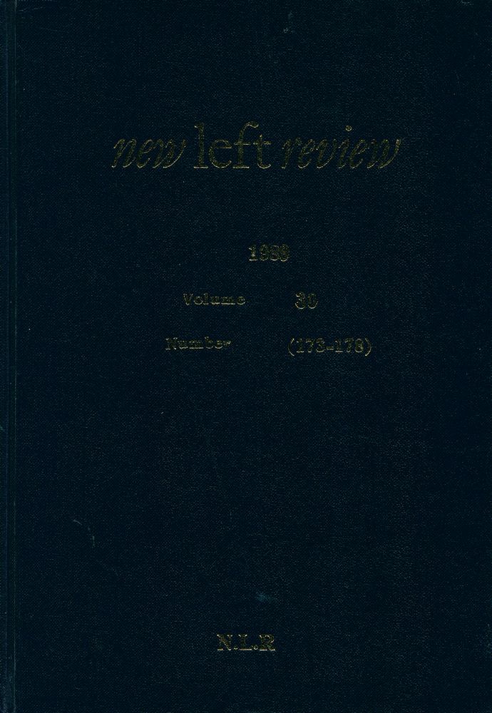 『new left review』 1989 Volume 30 Number (173 - 178) 1