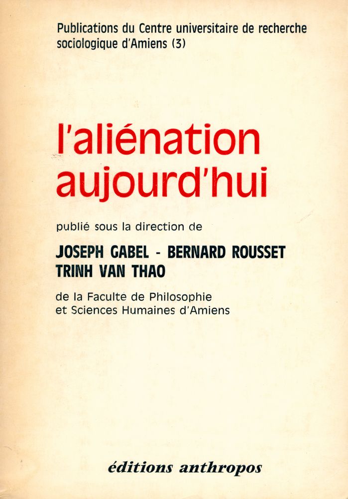 『l'aliénation aujourd'hui』 1