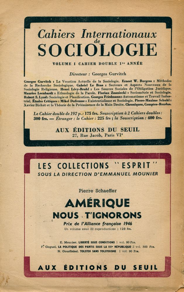 『ESPRIT』 NOVEMBRE 1946 3