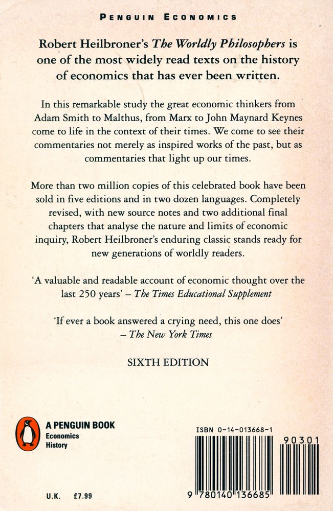 『THE WORLDLY PHILOSOPHERS : THE LIVES, TIMES AND IDEAS OF THE GREAT ECONOMIC THINKERS』 3