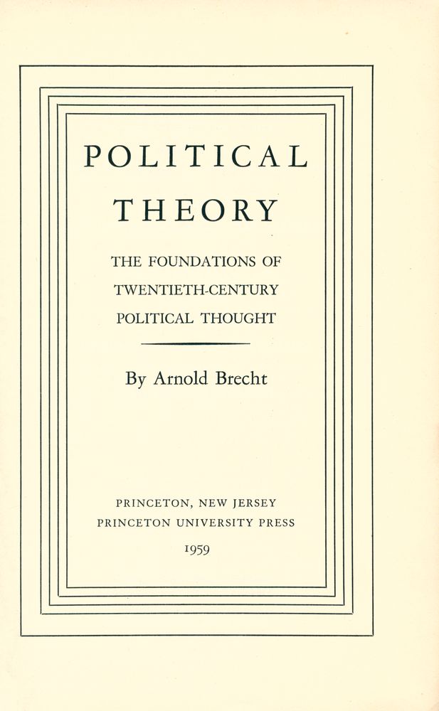 『POLITICAL THEORY : THE FOUNDATIONS OF TWENTIETH - CENTURY POLITICAL THOUGHT』 1