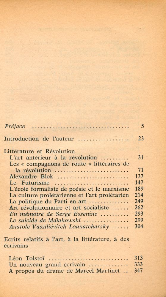『Littérature et révolution』 2