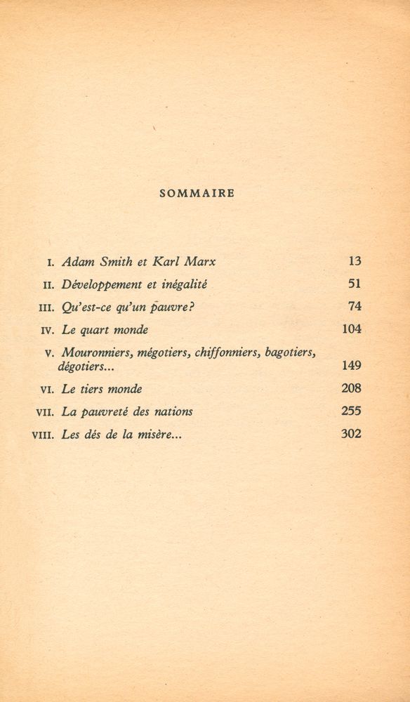 『sociologie de la pauvreté : le tiers - monde et le quart - monde』 2
