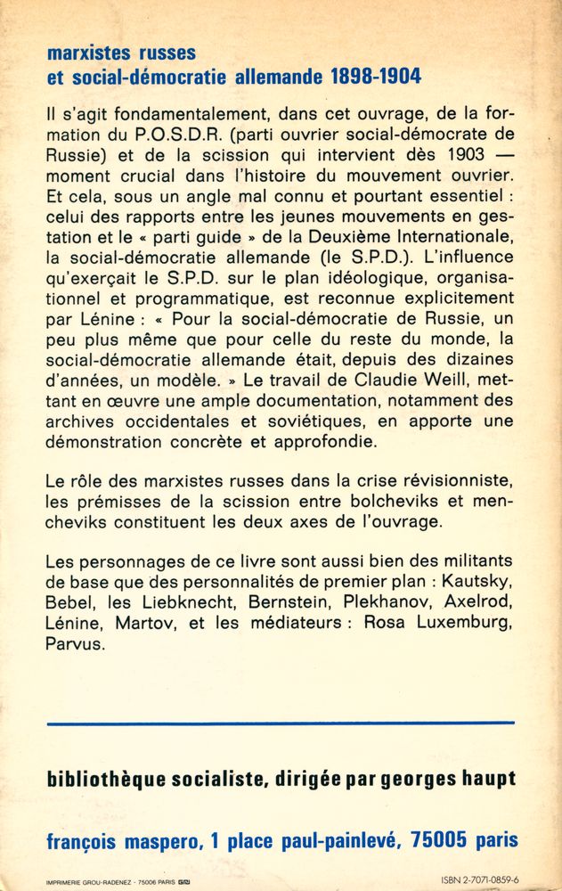 『marxistes russes et social - démocratie allemande 1898 - 1904』 4