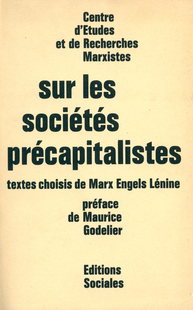 『sur les sociétés précapitalistes : textes choisis de Marx, Engels, Lénine』 1