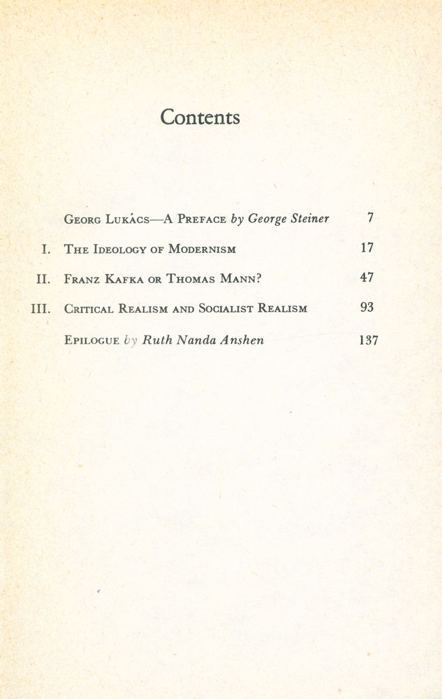 『Realism in Our Time : Literature and the Class Struggle』 2