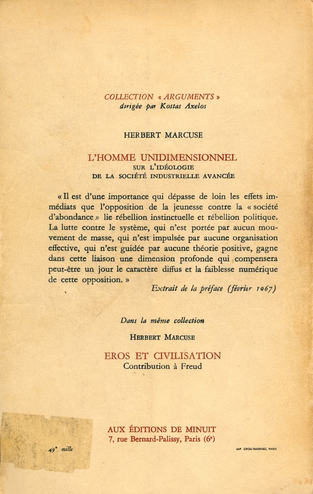 『L'HOMME UNIDIMENSIONNEL』 3