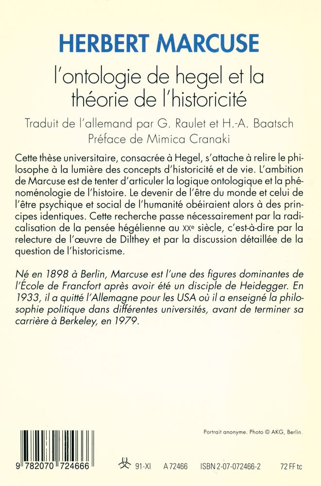 『l'ontologie de Hegel et la théorie de l'historicité』 4