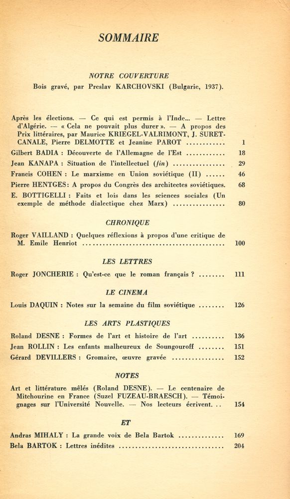 『La Nouvelle critique』 n° 71  2