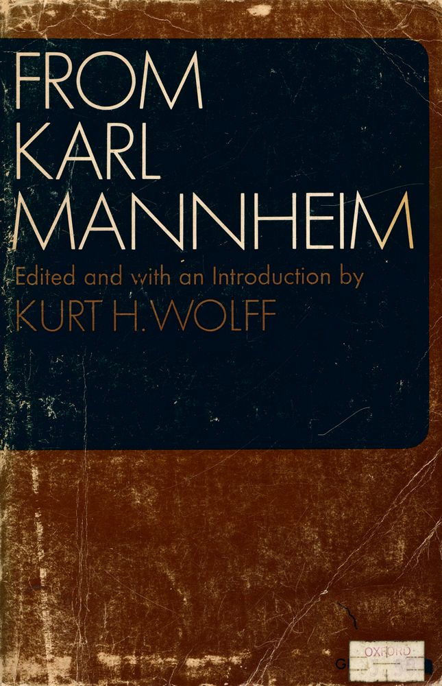 『FROM KARL MANNHEIM』 1