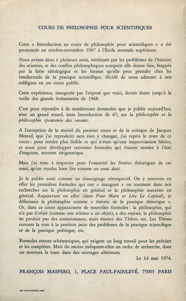 『PHILOSOPHIE ET PHILOSOPHIE SPONTANÉE DES SAVANTS(1967)』 4