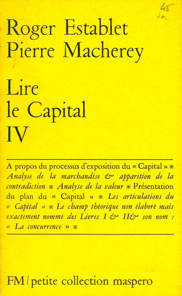 『Lire le Capital Ⅳ』 1