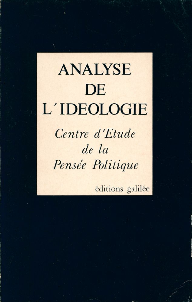 『ANALYSE DE L'IDEOLOGIE』 1