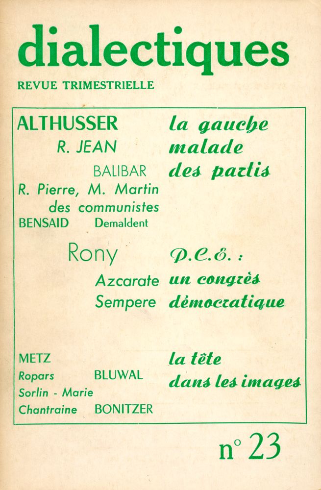 『dialectiques』 n° 23 1