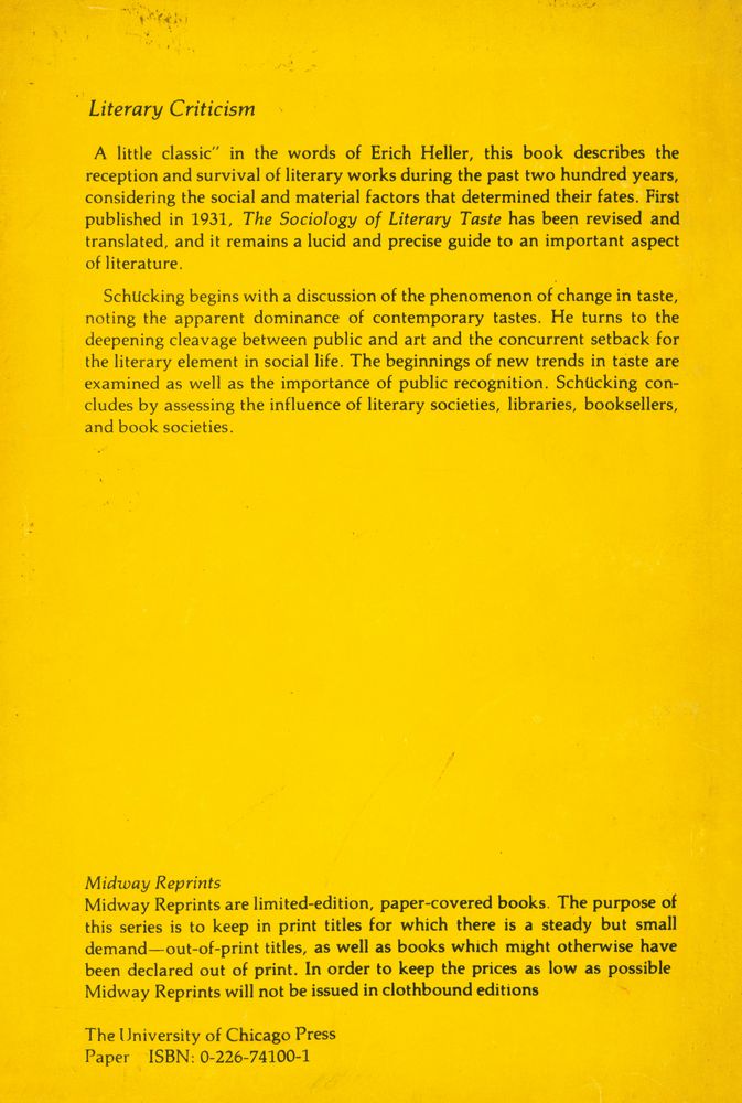 『The Sociology of Literary Taste』 4