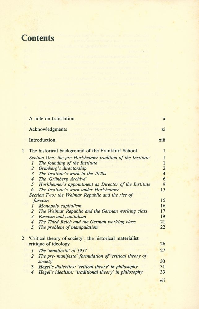 『ORIGIN AND SIGNIFICANCE OF THE FRANKFURT SCHOOL』 2