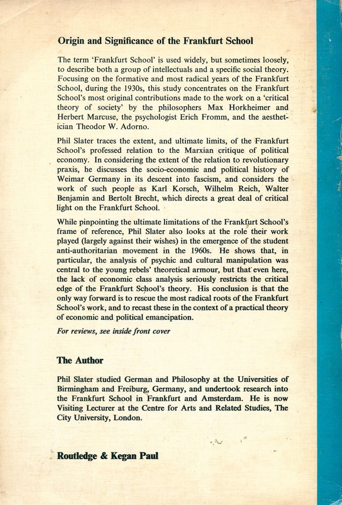 『ORIGIN AND SIGNIFICANCE OF THE FRANKFURT SCHOOL』 5