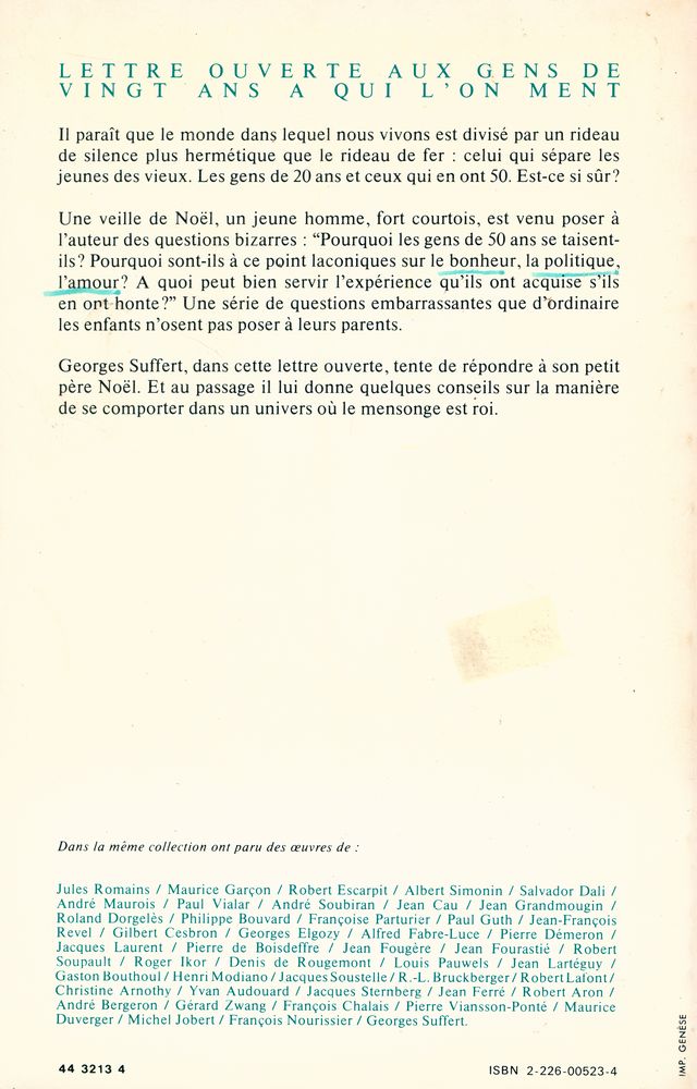 『Lettre ouverte aux gens de vingt ans à qui l'on ment』 3