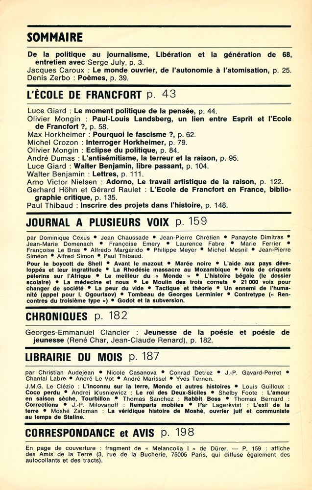 『Esprit』   1978 Mai 2