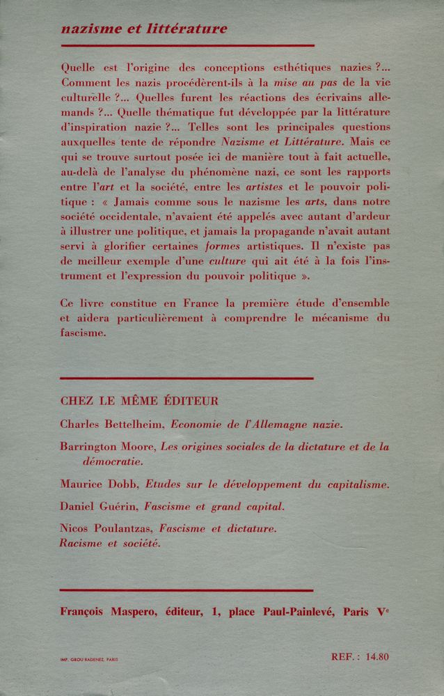 『nazisme et littérature』 5