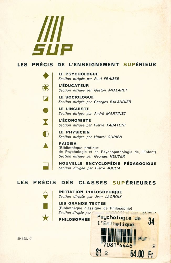 『PSYCHOLOGIE DE L'ESTHÉTIQUE』 4