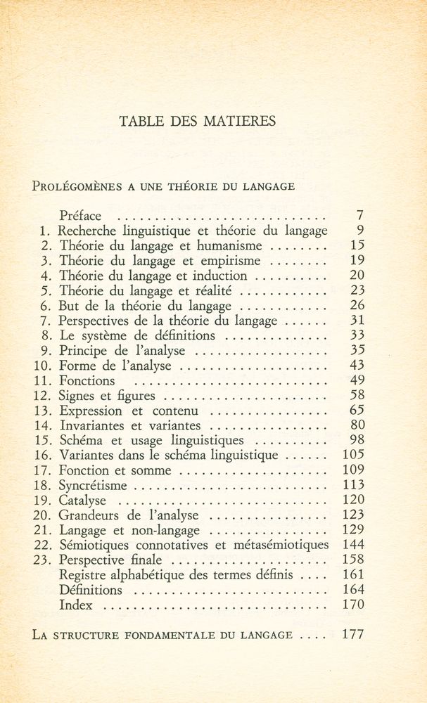『PROLÉGOMÈNES A UNE THÉORIE DU LANGAGE suivi de LA STRUCTURE FONDAMENTALE DU LANGAGE』 2