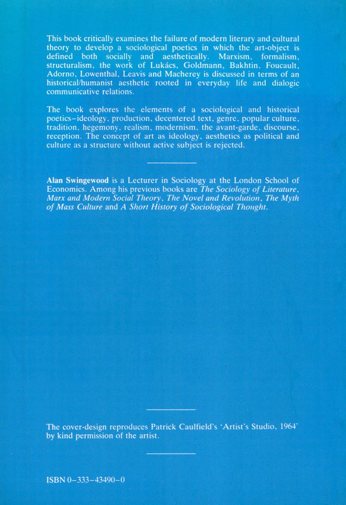 『Sociological Poetics and Aesthetic Theory』 4