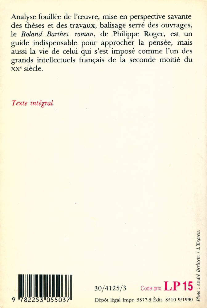 『Roland Barthes, roman』 3