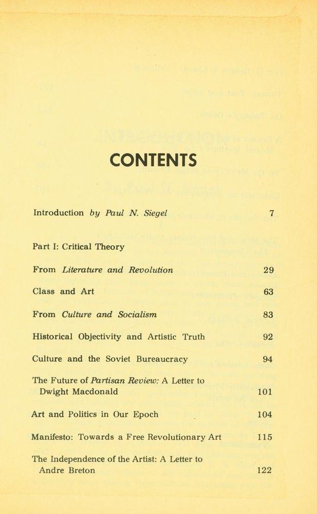 『LEON TROTSKY on Literature and Art』 2