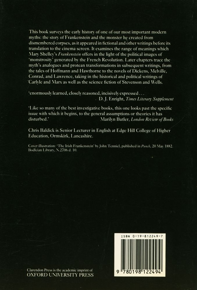 『In Frankenstein's shadow : myth, monstrosity, and nineteenth - century writing』 3