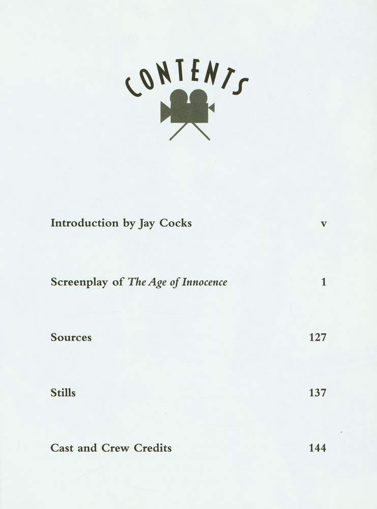 『THE SHOOTING SCRIPT - THE AGE OF INNOCENCE』 2