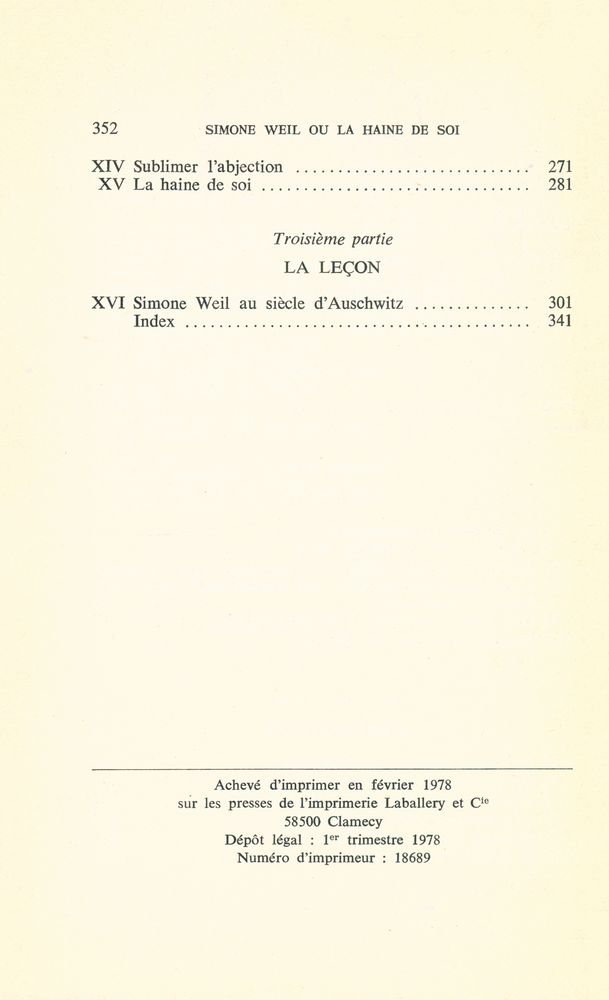 『SIMONE WEIL OU LA HAINE DE SOI』 3