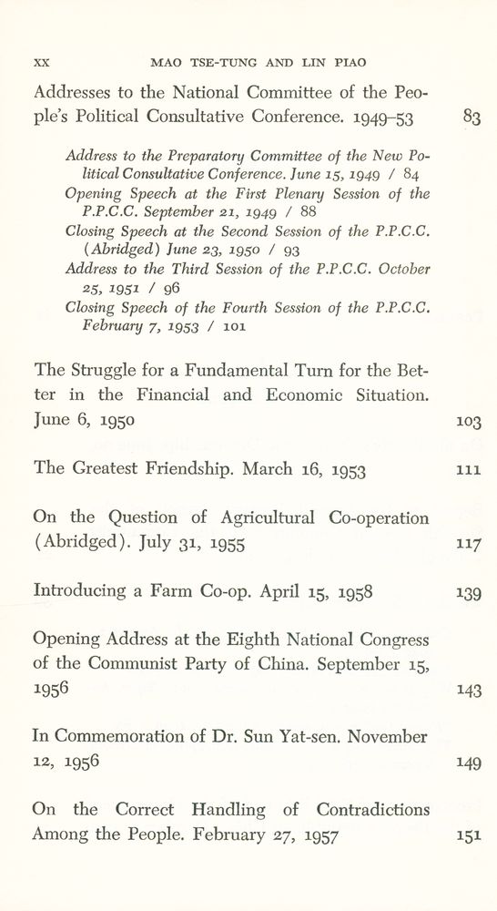 『MAO TSE - TUNG AND LIN PIAO : POST REVOLUTIONARY WRITINGS』 3
