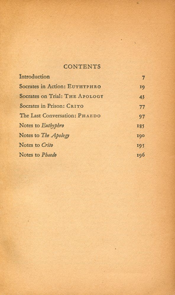 『The Last Days of Socrates : EUTHYPHRO, THE APOLOGY, CRITO, PHAEDO』 2