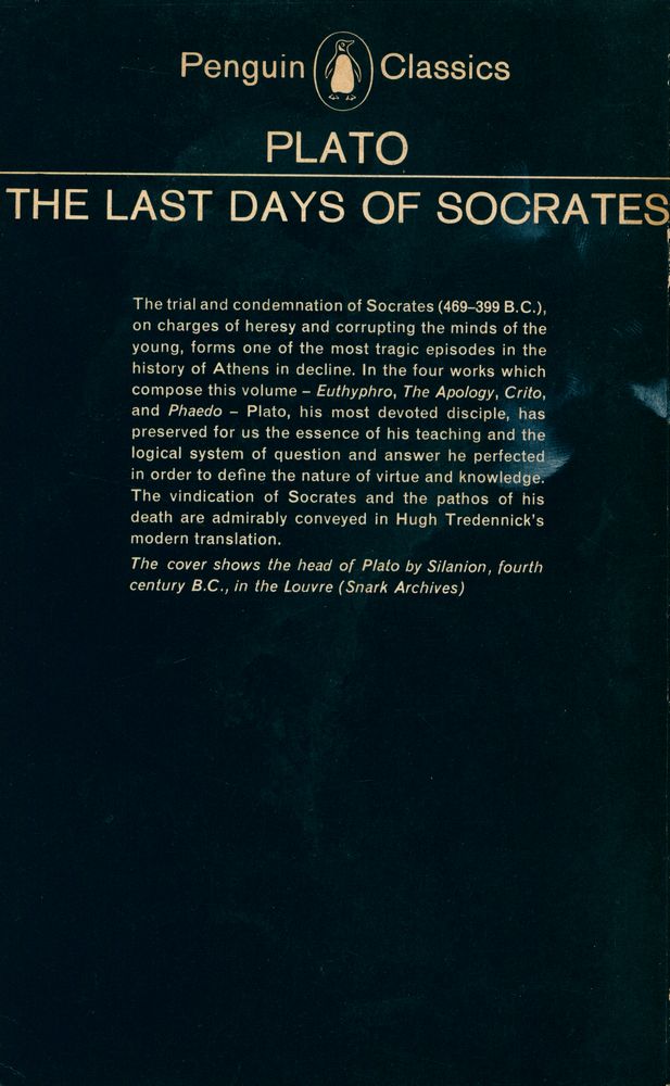 『The Last Days of Socrates : EUTHYPHRO, THE APOLOGY, CRITO, PHAEDO』 3