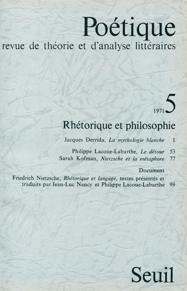 『Poétique』 1971 Vol. 5~8 2