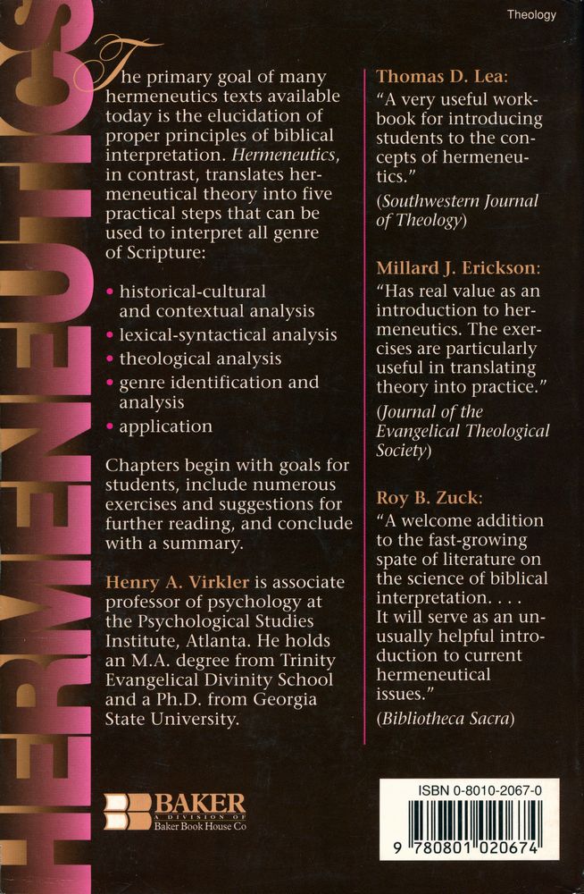 『Hermeneutics : Principles and Processes of Biblical Interpretation』 3