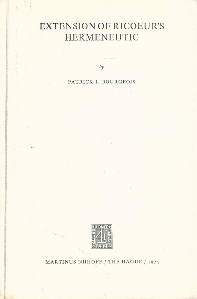 『EXTENSION OF RICOEUR'S HERMENEUTIC』 1