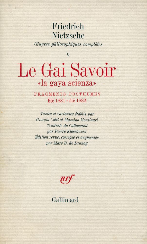 『Le Gai Savoir «la goya scienza»』 1