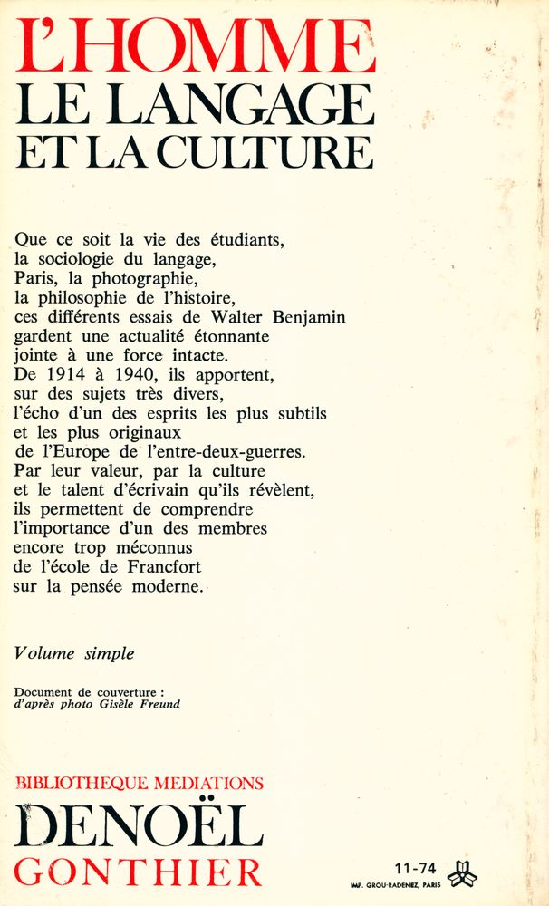 『L'HOMME LE LANGAGE ET LA CULTURE』 3