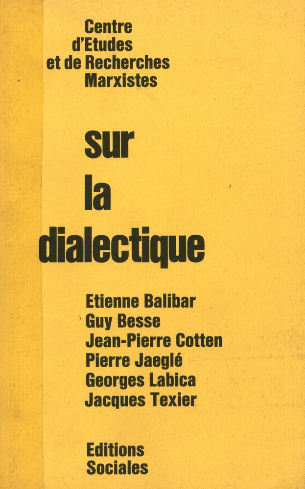 『SUR LA DIALECTIQUE』 1