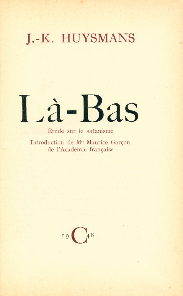 『Là - Bas : Étude sur le satanisme』 1