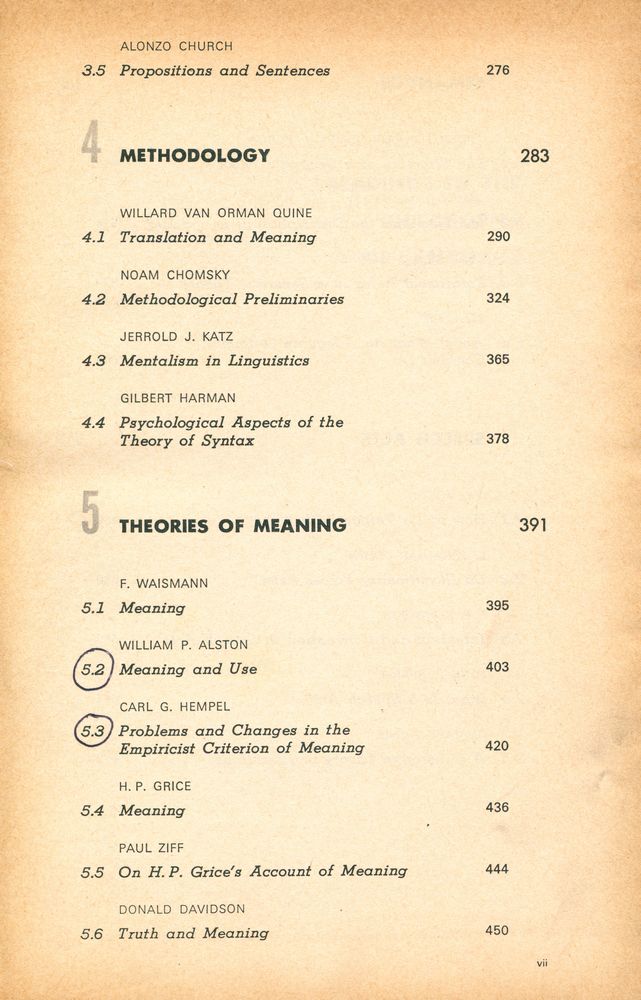 『READINGS IN THE PHILOSOPHY OF LANGUAGE』 4