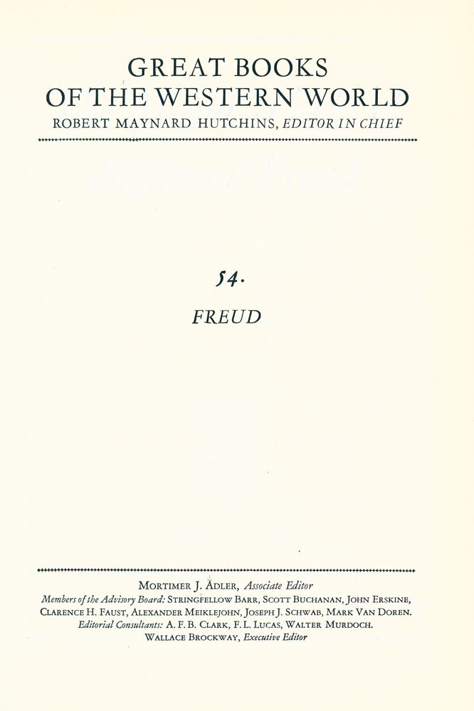 『Great Books of the Western World : 54. Freud』 1