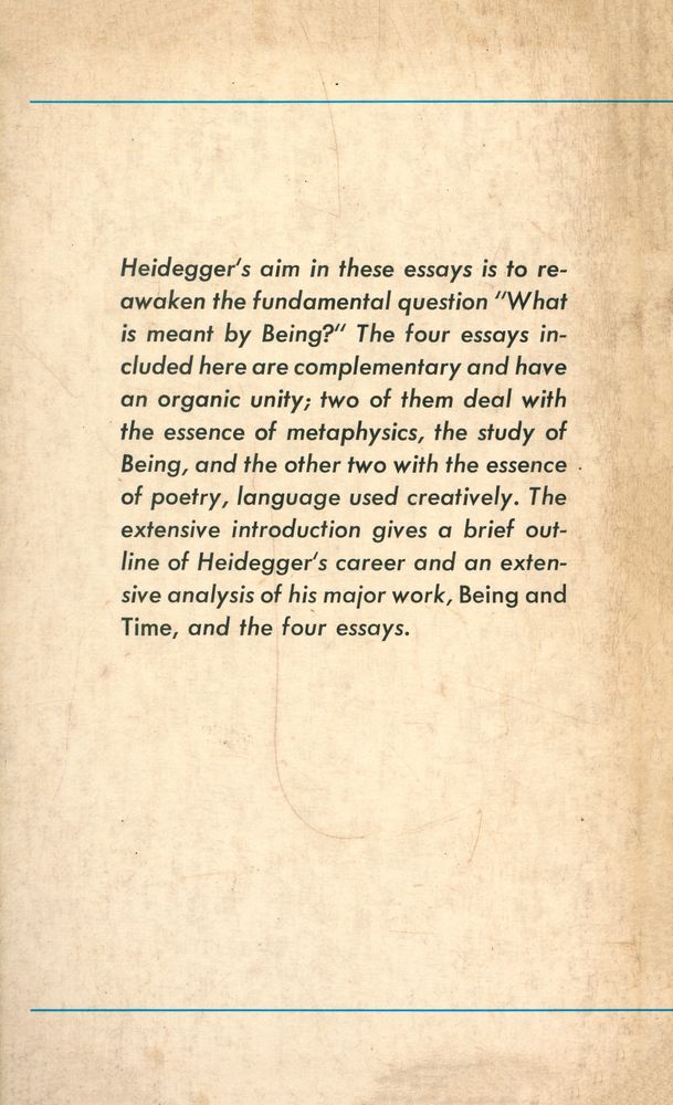 『Existence and Being』 4