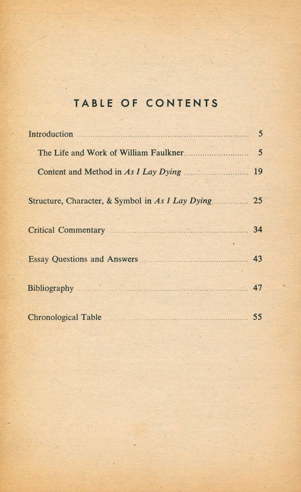 『MONARCH NOTES - WILLIAM FAULKNER'S AS I LAY DYING : A CRITICAL COMMENTARY』 2