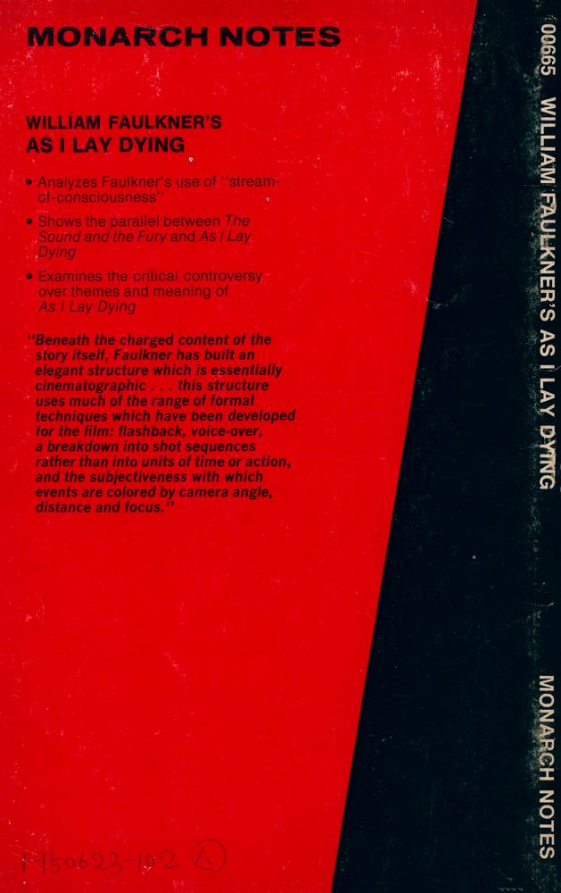 『MONARCH NOTES - WILLIAM FAULKNER'S AS I LAY DYING : A CRITICAL COMMENTARY』 3