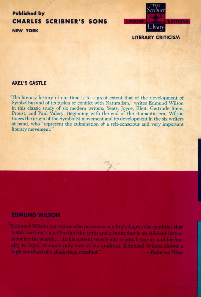 『Axel's Castle : A Study in the Imaginative Literature of 1870 - 1930』 3